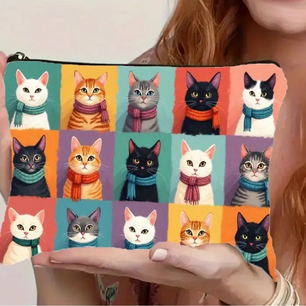 Colorful Cat Pattern Pouch